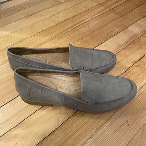 grey loafers